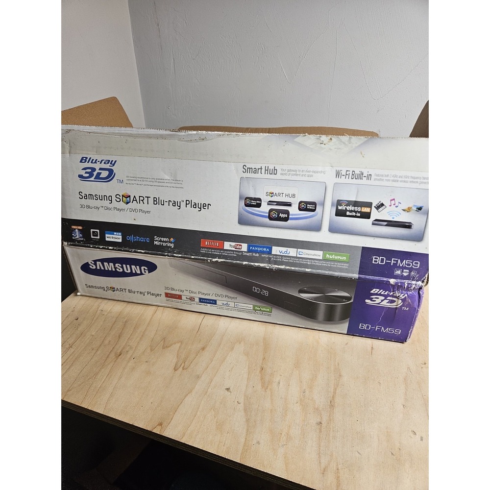 Samsung BD-FM59 3D Blu-ray DVD Player WiFi Smart Hub Open Box w/ Remote